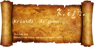Kristó Ágnes névjegykártya