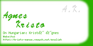 agnes kristo business card